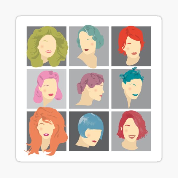 Hairstyles Through Time Sticker