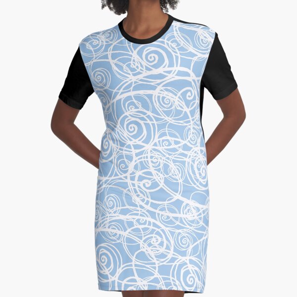 Drizzle & Fog Blue Graphic T-Shirt Dress