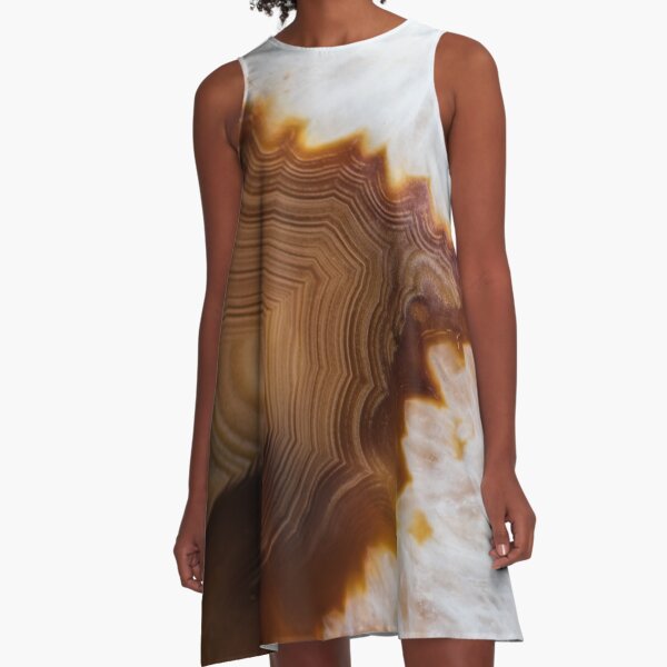 Abstract close up of agate A-Line Dress
