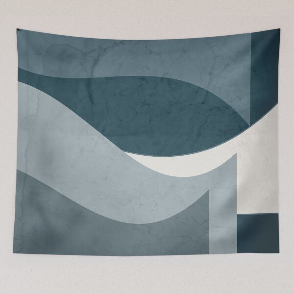 Item preview, Contemporary Textured Abstract Shapes in Aqua, Teal and Ivory designed and sold by simplydesignart.