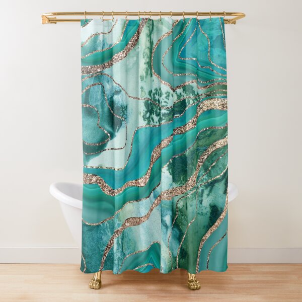 Marbled Rippled Shower Curtain Creative Home Decor Aesthetic