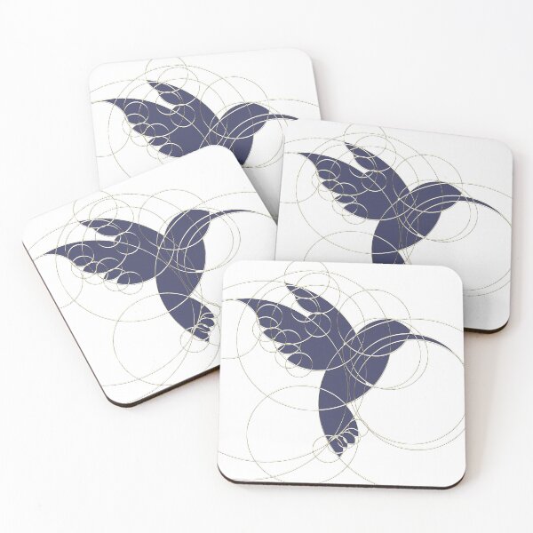Item preview, Modern Ring Geometric Abstract Bird - Blue Hummingbird designed and sold by AbiBurtDesigns.