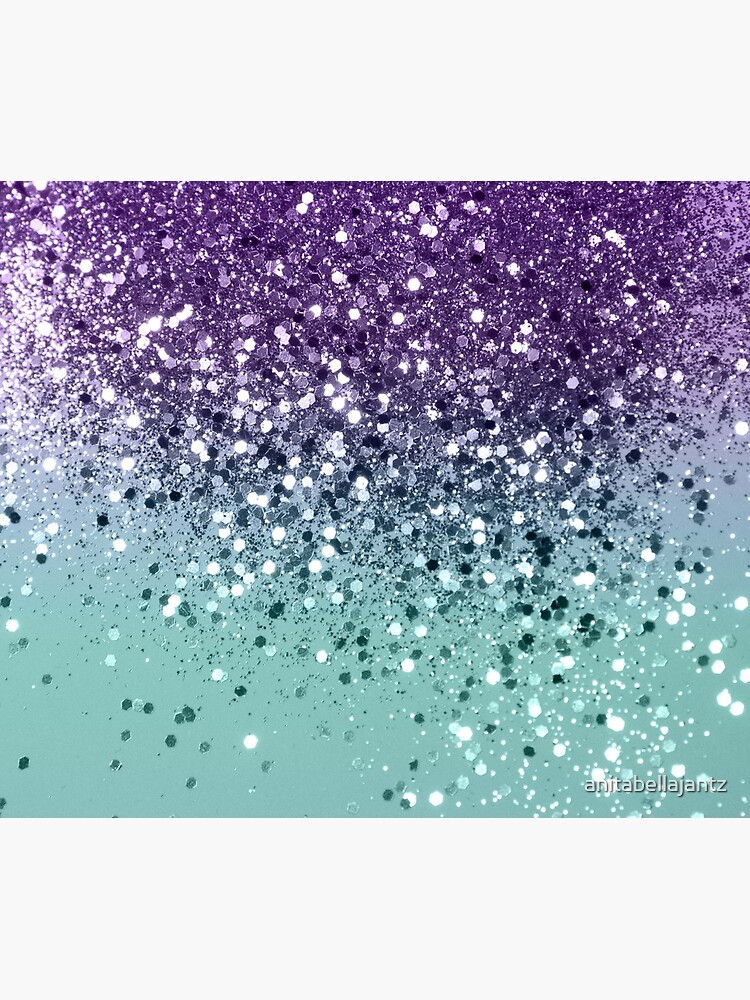 Disover Purple Teal Mermaid Ocean Glitter #1 (Faux Glitter) #shiny #decor #art Shower Curtain