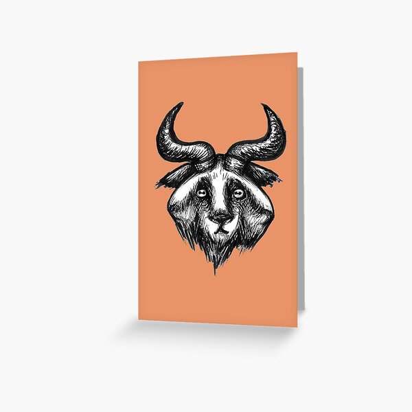 Three-Headed Goat Icon Greeting Card
