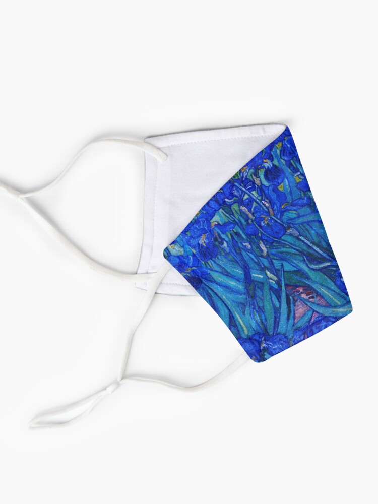 Alternate view of Van Gogh Irises in Indigo Mask