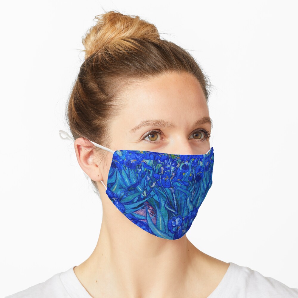 Van Gogh Irises in Indigo Mask