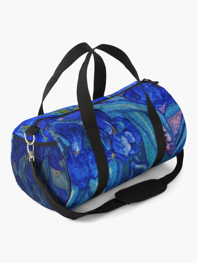 Alternate view of Van Gogh Irises in Indigo Duffle Bag