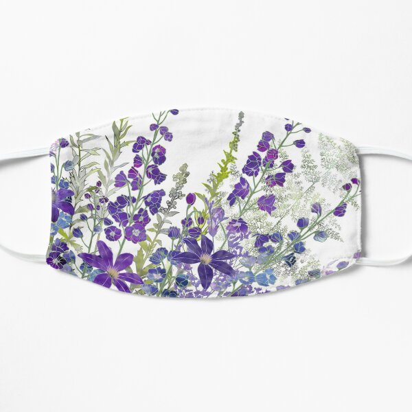 Purple Clematis & Delphiniums Flat Mask