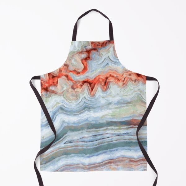 Item preview, Abstract Aqua And Orange Agate Painting designed and sold by Ilze Lucero.