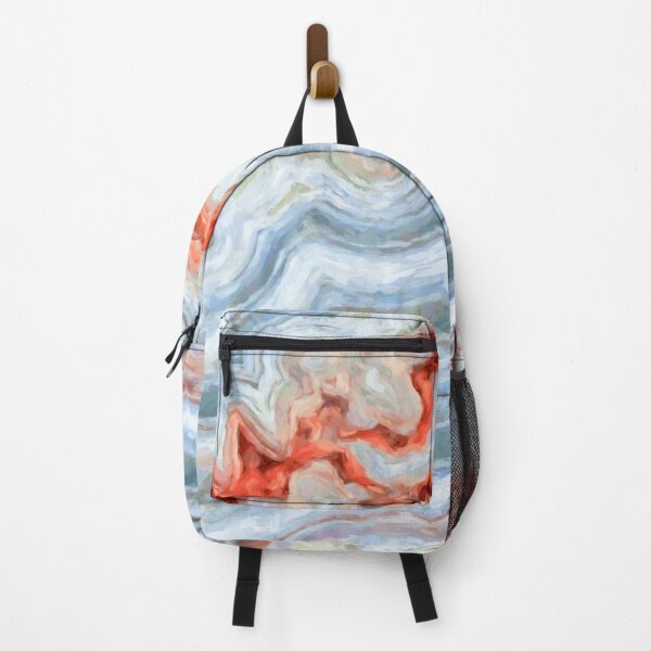 Item preview, Abstract Aqua And Orange Agate Painting designed and sold by Ilze Lucero.