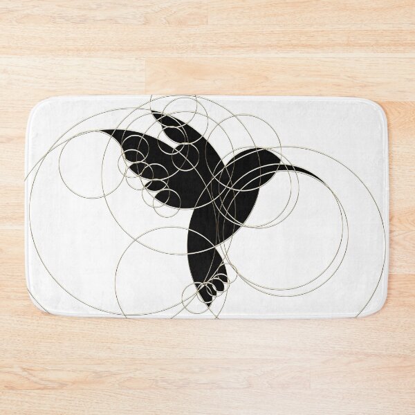 Item preview, Modern Gold Ring Geometric Abstract Bird - Black Hummingbird designed and sold by AbiBurtDesigns.