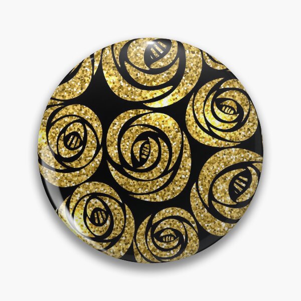 Item preview, Golden Flowers on Black Background designed and sold by parazitgoodz.