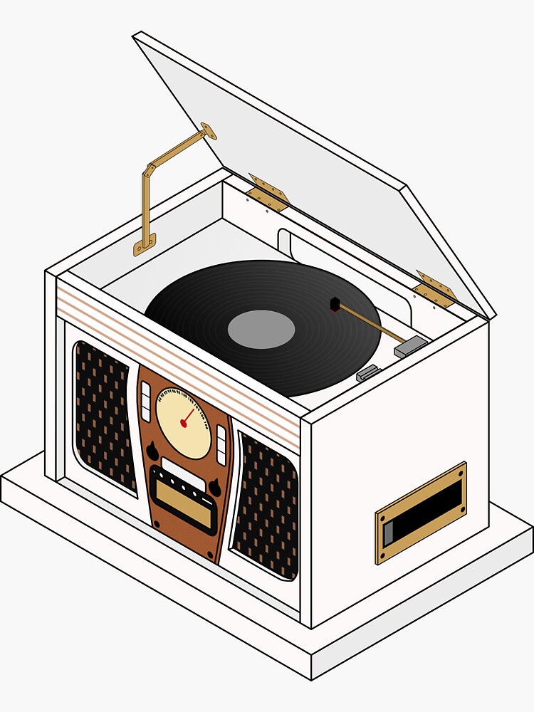 Thumbnail 3 of 3, Sticker, Victrola White Record Player designed and sold by JTatum95.