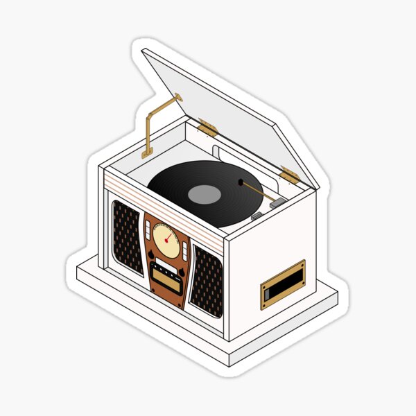 Victrola White Record Player Sticker