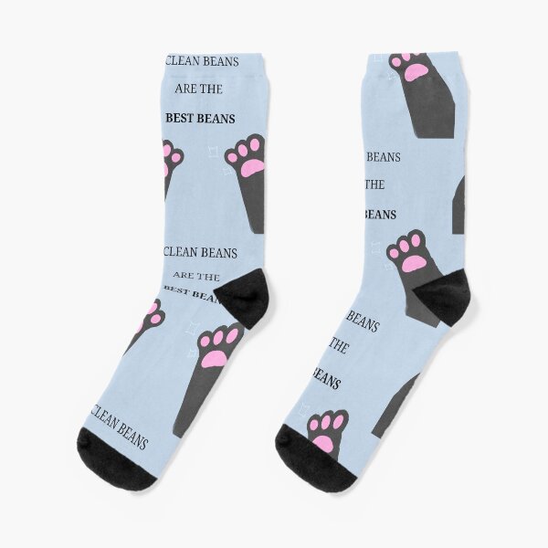 Clean beans are the best beans cat design Socks