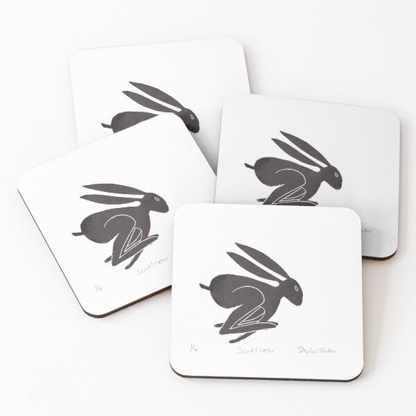 Item preview, Scat! Noir - A Running Hare in Black designed and sold by Angrydad1956.