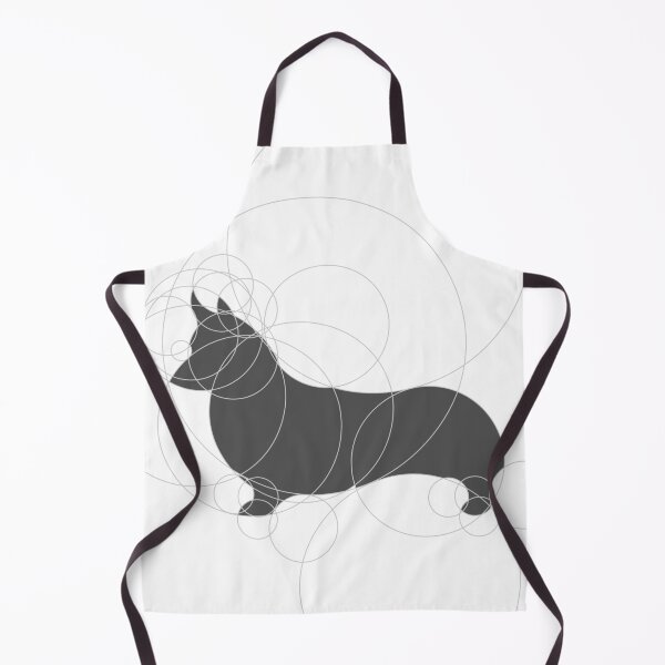 Item preview, Modern Grey Ring Geometric Abstract Corgi - Black Dog designed and sold by AbiBurtDesigns.
