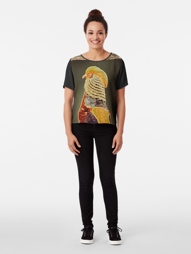 Alternate view of COLORFUL BIRD Chiffon Top