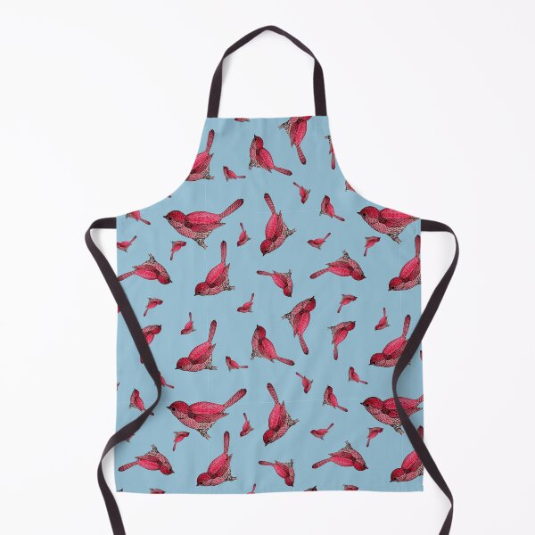 Item preview, Pretty Little Red Birds Pattern on Blue designed and sold by RosalieReeves.
