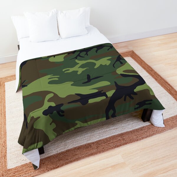 Green Camoflage Texture Pattern Comforter