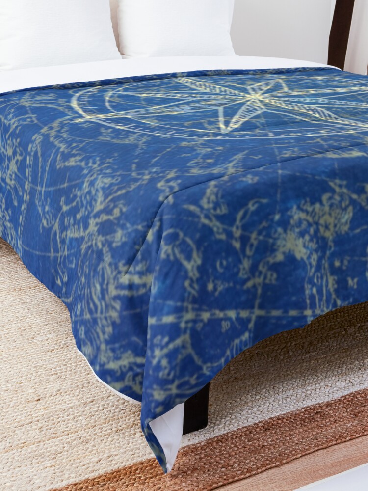 Thumbnail 5 of 6, Comforter, Map of the Heavens in Blue designed and sold by MeganSteer.