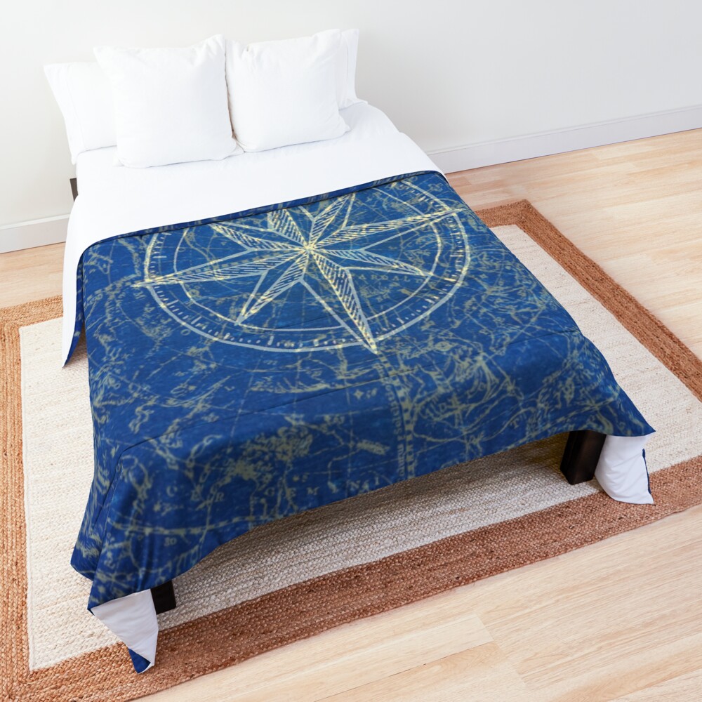 Map of the Heavens in Blue Comforter