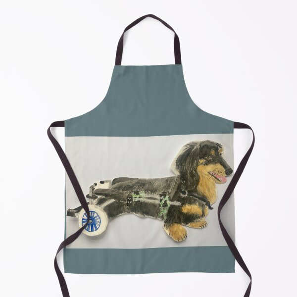 Item preview, Merry dachshund in his doggy wheelchair designed and sold by HollyAngharad1.