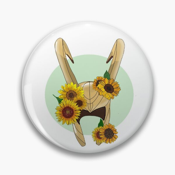 God of Mischief With Sunflowers Pin