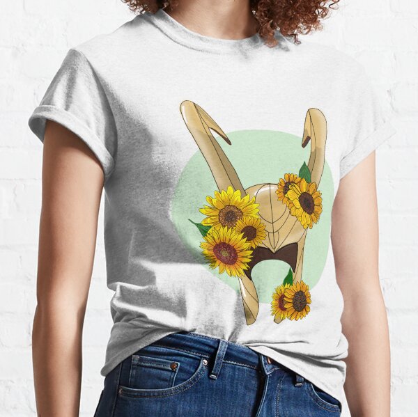 God of Mischief With Sunflowers Classic T-Shirt