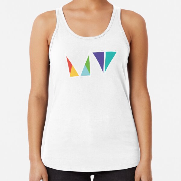 Colourful minimalistic triangles shapes Racerback Tank Top