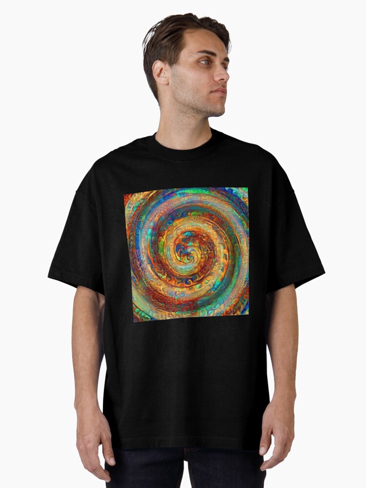 Thumbnail 1 of 7, Oversized T-Shirt, Abstractions of abstract abstraction of colorful spiral designed and sold by blackhalt.