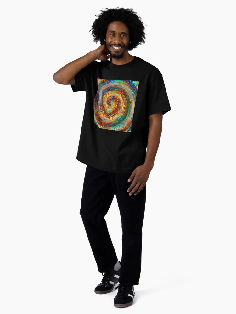 Thumbnail 4 of 7, Oversized T-Shirt, Abstractions of abstract abstraction of colorful spiral designed and sold by blackhalt.