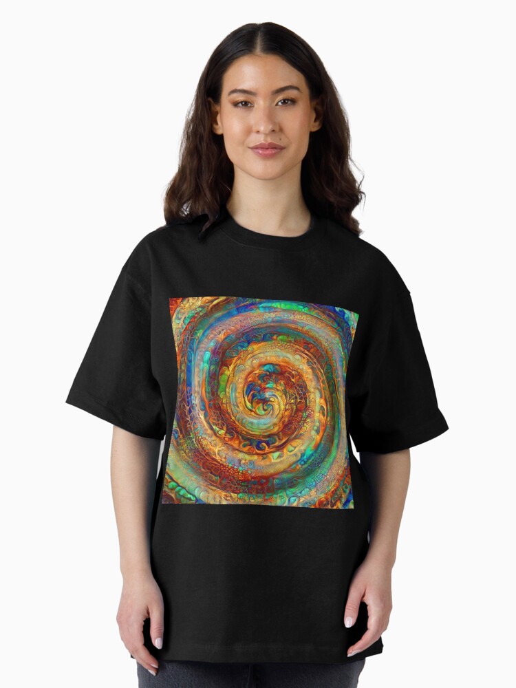 Thumbnail 2 of 7, Oversized T-Shirt, Abstractions of abstract abstraction of colorful spiral designed and sold by blackhalt.
