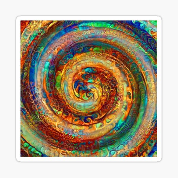 Abstractions of abstract abstraction of colorful spiral Sticker