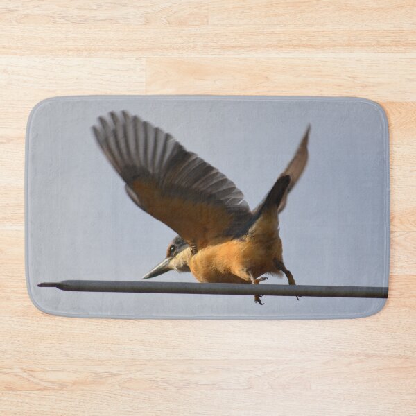 Item preview, Aerial Kingfisher- Kingfisher sitting on a TV Aerial- New Zealand Birds designed and sold by lizdomett.