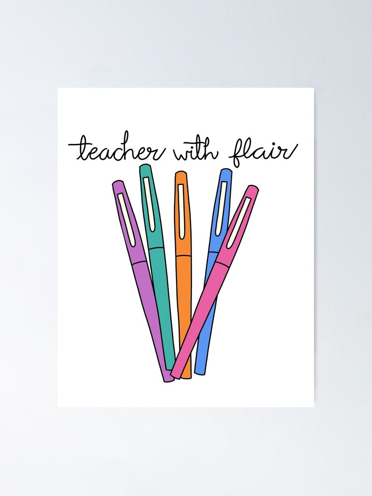 Womens Teaching with flair tshirt flair Pen, Teacher Gift Premium T-Shirt