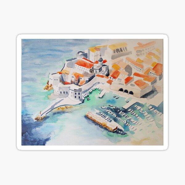 Item preview, Dubrovnik watercolour designed and sold by KnightAdz.