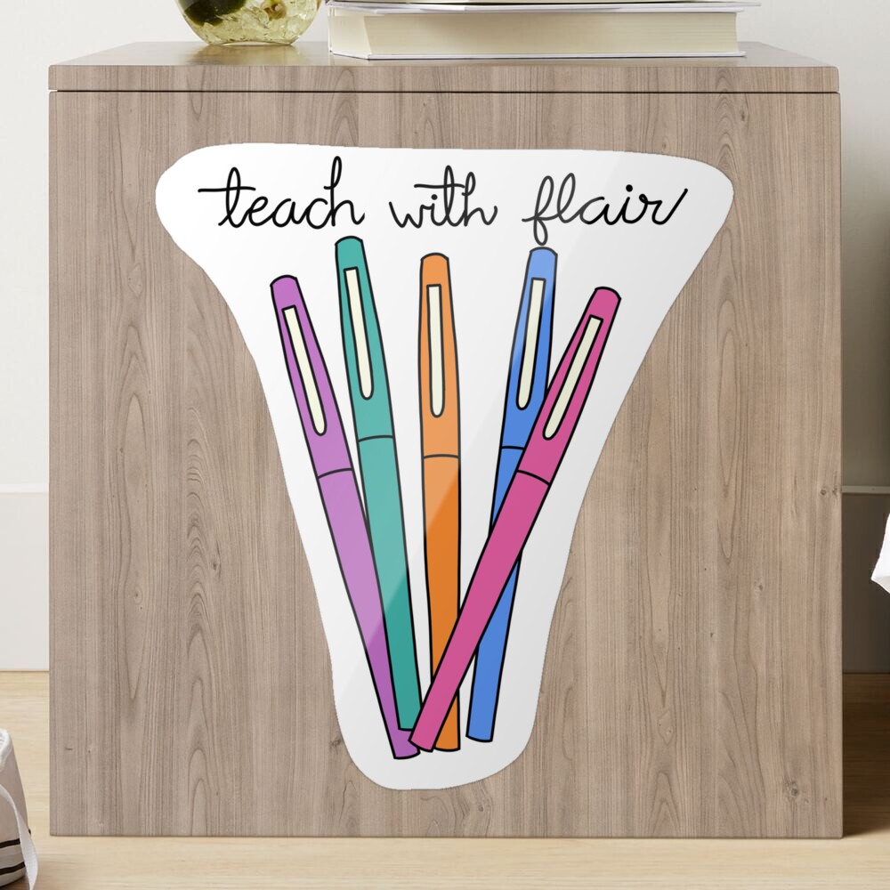 Flair Pens - Teach the Rainbow Sticker for Sale by