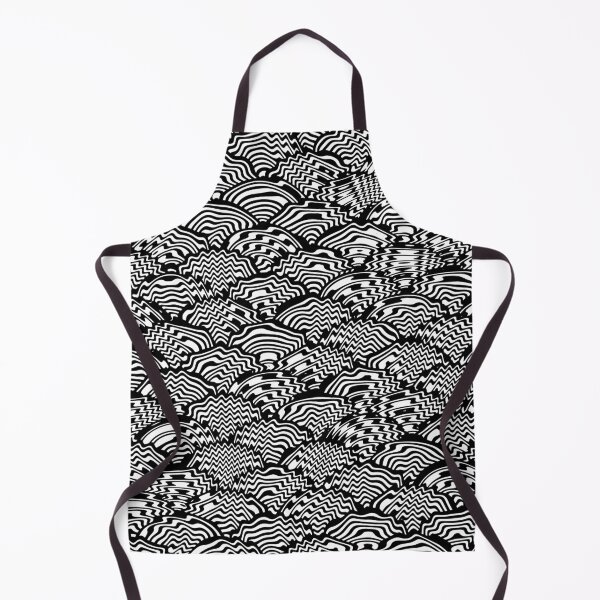 Item preview, Fuzzy Traditional Japanese Wave Pattern - Black and White Design designed and sold by Dator.