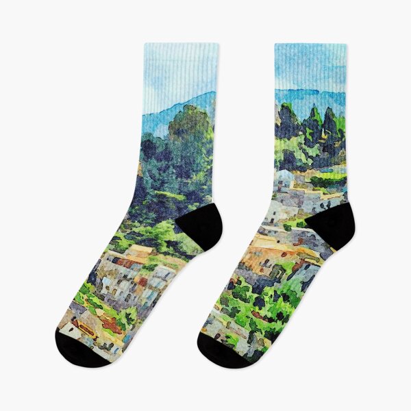 Item preview, Buildings of the village on the hill among the trees designed and sold by Giuseppe Cocco.