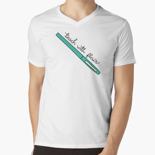 Teach with Flair Quote with Teal Flair Pen Sticker for Sale by