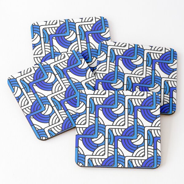 Item preview, Groovy Circles - Cobalt Blue and White designed and sold by Elsy's Art.