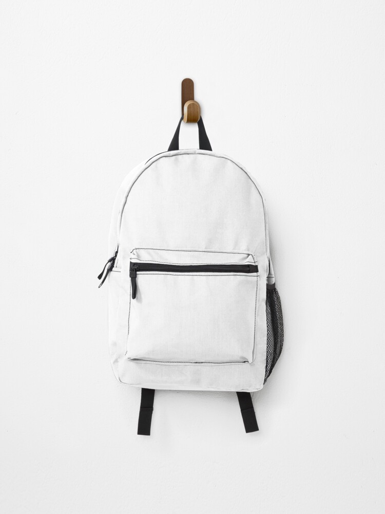 plain white backpack