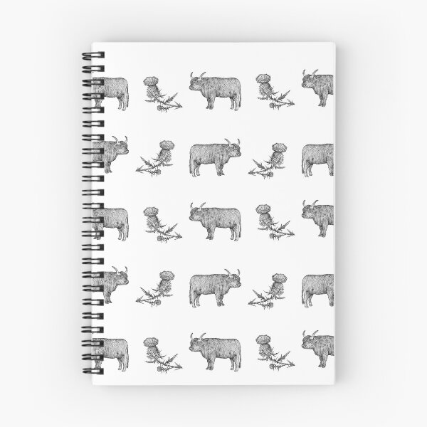 Item preview, Highland Cows & Thistles Pattern designed and sold by Michelle Goring.