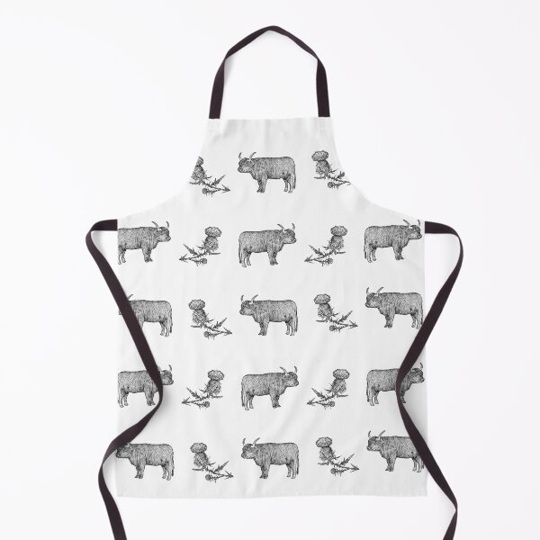 Item preview, Highland Cows & Thistles Pattern designed and sold by Michelle Goring.