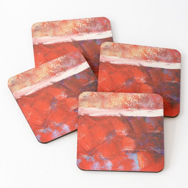 Item preview, Red Hand Painted Modern Abstract Art Collage designed and sold by NancyMerkle.