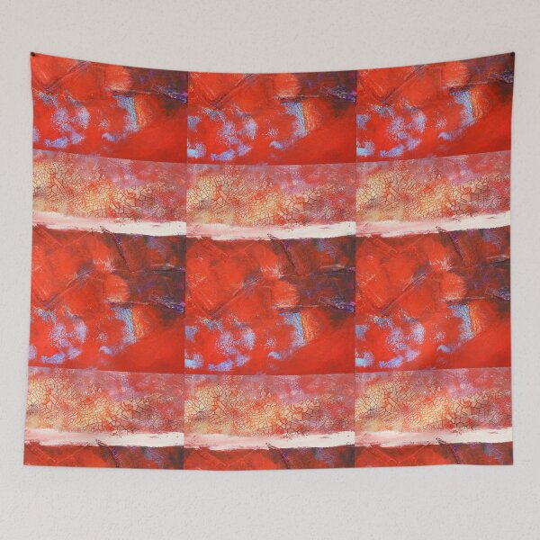 Item preview, Red Hand Painted Modern Abstract Art Collage designed and sold by NancyMerkle.