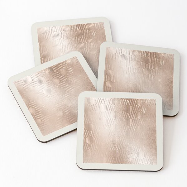 Item preview, Blush Pink Textured Design with Iridescent Interlocking Hexagons designed and sold by simplydesignart.