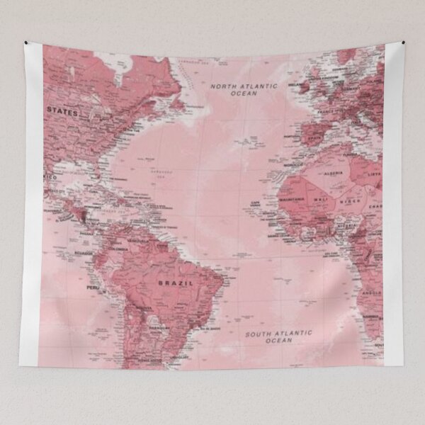 Item preview, pink world map  designed and sold by -avajacqueline-.