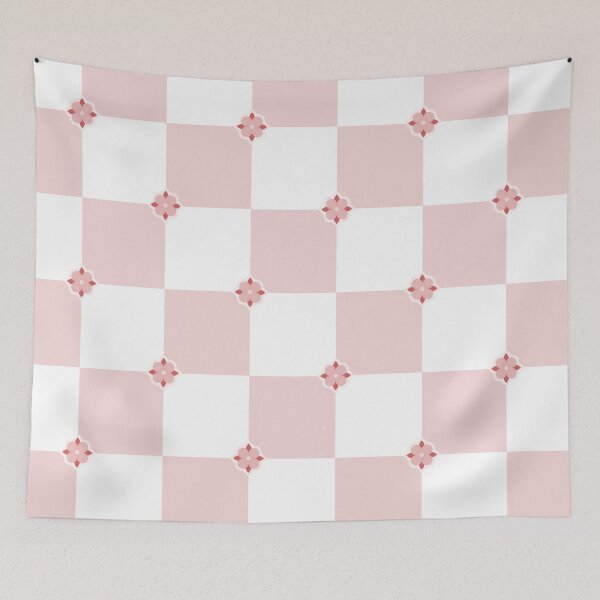 Item preview, cute pale pink checkered floor designed and sold by lonelyflight.